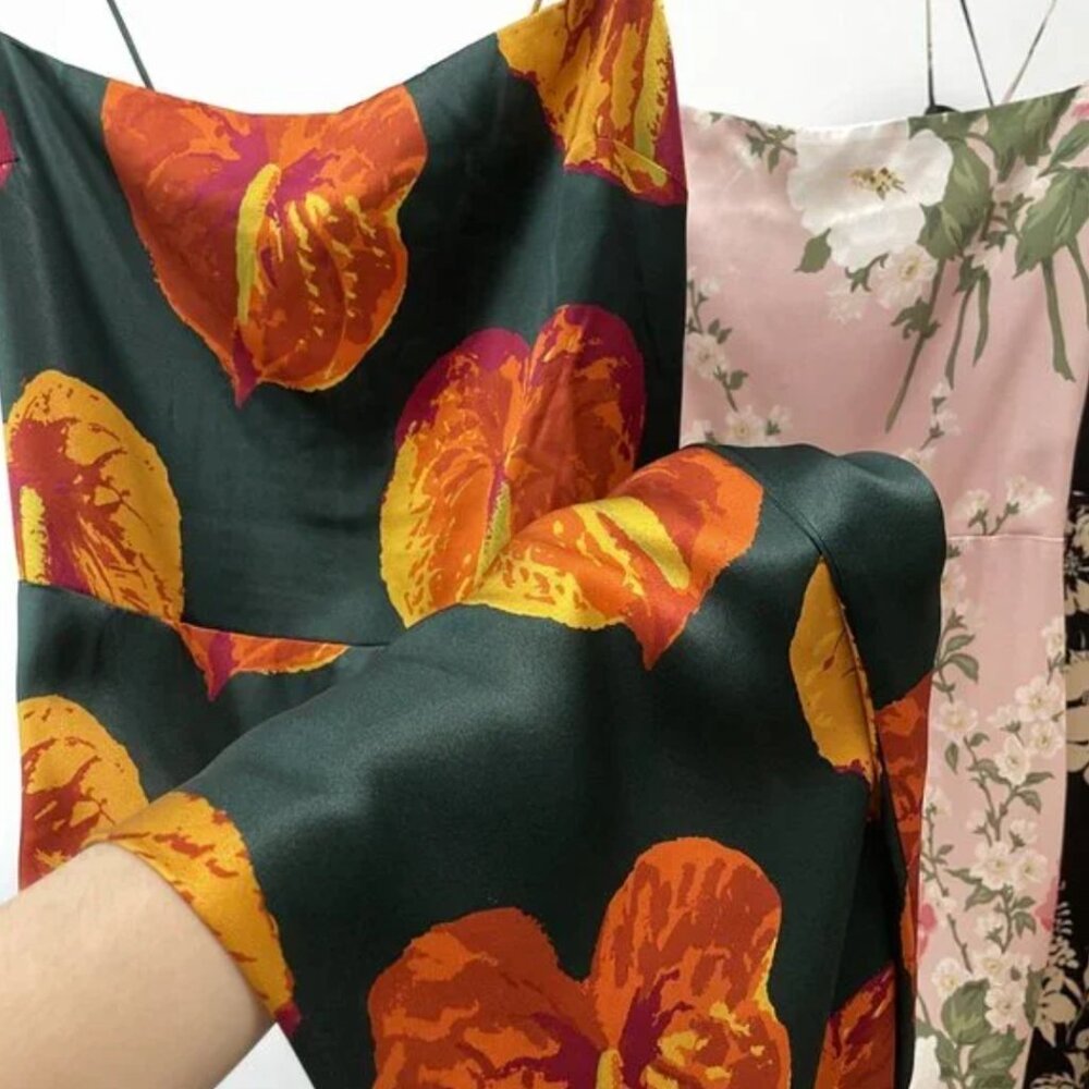 Reformation Frankie Silk Dress in Daiquiri - Picture 8 of 12